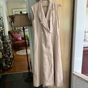 MaxMara Sleeveless Cream Maxi Dress